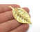 Leaf Charms, Gold Plated Dangle Charms Brass (60x30mm) G33490
