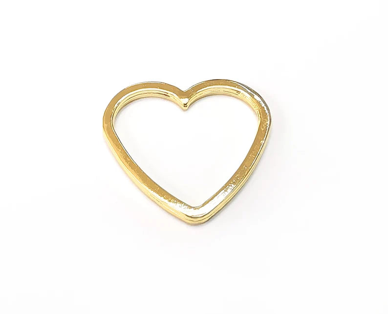 2 Heart Charms Gold Plated Charm (24x23mm) G33425