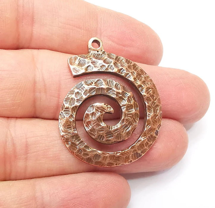 Swirl Charms, Hammered Antique Copper Plated (38x32mm) G33433