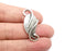 Leaf Charms, Antique Silver Plated Dangle Charms (36x17mm) G33449