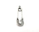 4 Safety Pin Charms, Antique Silver Plated Dangle Charms (35x11mm) G33454