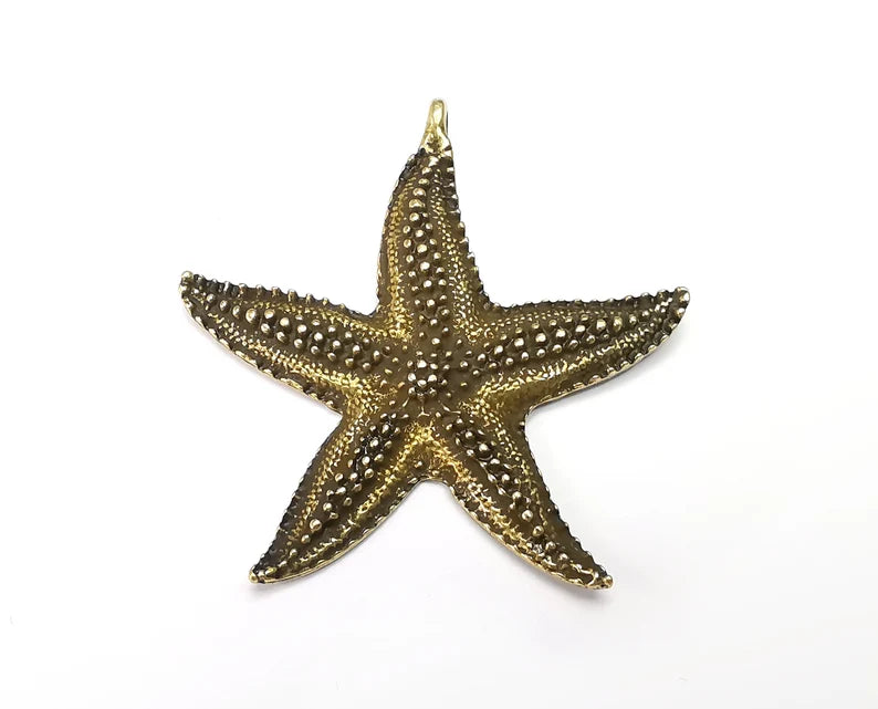 Starfish Pendant, Charms Antique Bronze Plated Charms (60x56mm) G33456