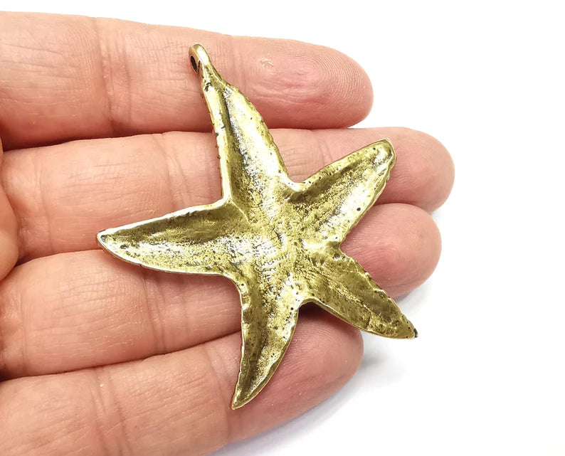 Starfish Pendant, Charms Antique Bronze Plated Charms (60x56mm) G33456