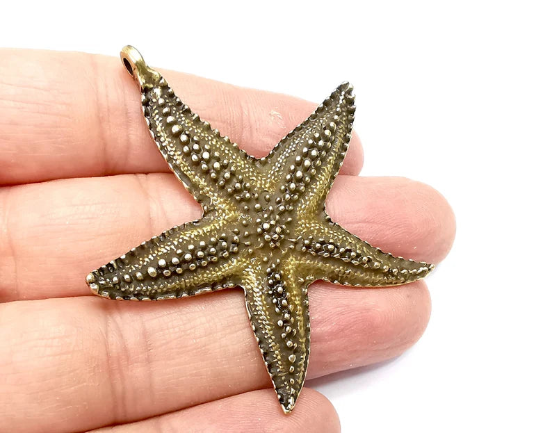 Starfish Pendant, Charms Antique Bronze Plated Charms (60x56mm) G33456