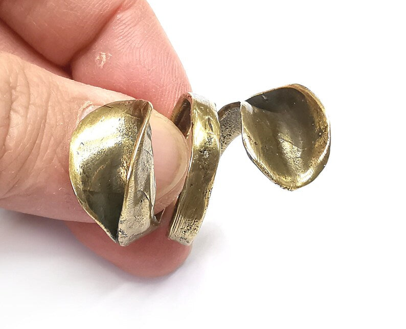 Wrap Ring Setting Blank Adjustable Resin Ring Base Bezel Mosaic Ring, Antique Bronze Plated Brass (8mm ) G33463