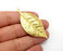 Leaf Charms, Gold Plated Dangle Charms Brass (60x30mm) G33490