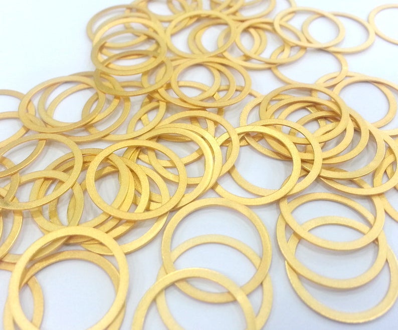 10 Gold Plated Cirle Gold plated Brass Circle Findings  (20mm)  G18202