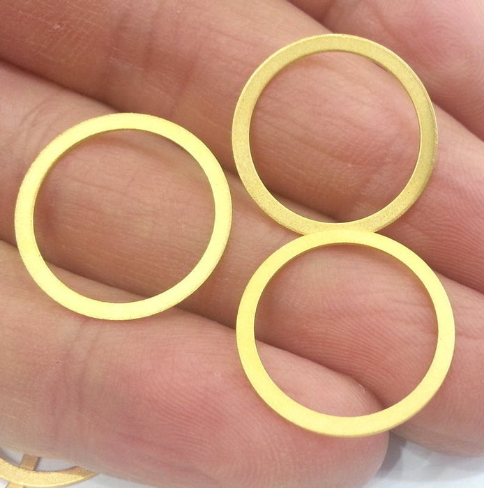 10 Gold Plated Cirle Gold plated Brass Circle Findings  (20mm)  G18202