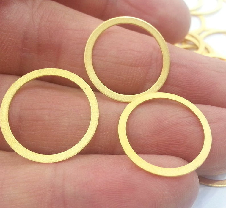 10 Gold Plated Cirle Gold plated Brass Circle Findings  (20mm)  G18202