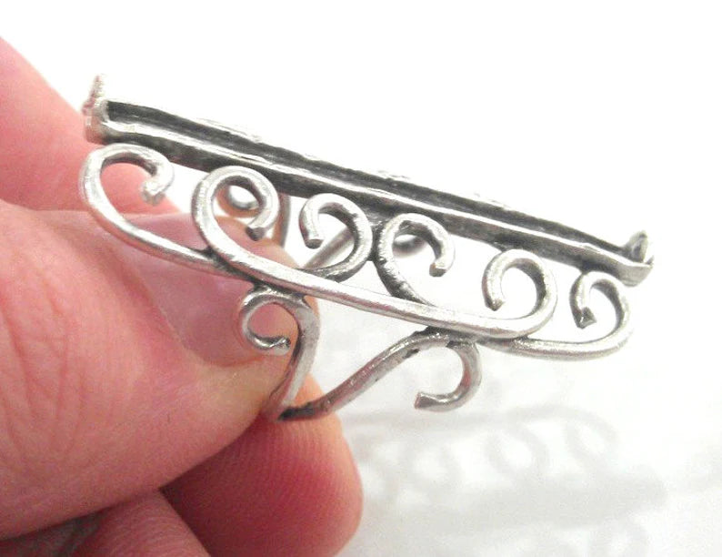 Antique Silver Brass Adjustable Ring Blank (2 mm blank),Findings G27851