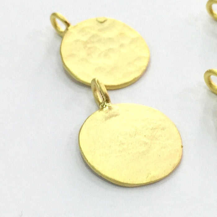 2 Gold Charms Gold Plated Brass Charm  (16mm)   G28509