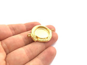 Gold Plated Brass Snake Pendant Setting Mountings Blanks   (20mm blank) G5992