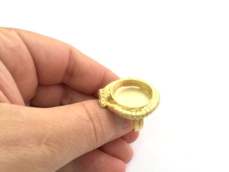 Adjustable Ring Blank, (20mm blank )  Gold Plated Brass G5993