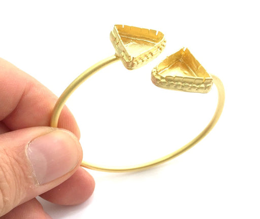 Adjustable Bracelet Blank Findings (15x15mm triangle Blank) , Gold  Plated Brass G5994
