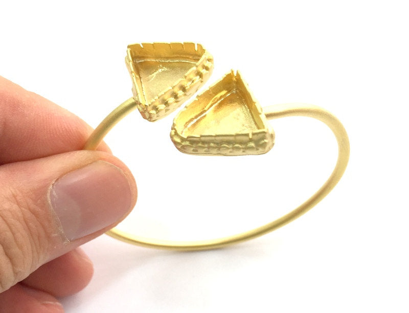 Adjustable Bracelet Blank Findings (15x15mm triangle Blank) , Gold  Plated Brass G5994