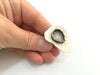 Adjustable Hammered  Ring Blank, (18x13mm drop blank ) Antique Silver Plated Brass G5997