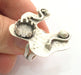 Adjustable Hammered  Ring Blank, ( 10mm blank ) Antique Silver Plated Brass G6001