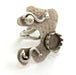 Adjustable Hammered  Ring Blank, ( 10mm blank ) Antique Silver Plated Brass G6001