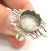 Adjustable Hammered  Ring Blank, ( 15mm blank ) Antique Silver Plated Brass G6009