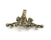 Adjustable Ring Blank, (5mm and 3mm blank ) Antique Bronze Plated Brass G6014
