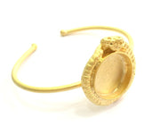 Gold Cuff Blank Adjustable Snake Bracelet Blank Findings (20mm Blank) , Gold  Plated Brass G6025