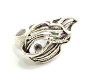 Adjustable Ring Blank, ( 3mm blank ) Antique Silver Plated Brass G6026