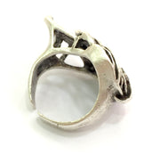 Adjustable Ring Blank, ( 3mm blank ) Antique Silver Plated Brass G6026