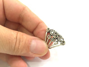 Adjustable Ring Blank, ( 3mm blank ) Antique Silver Plated Brass G9194