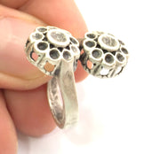 Adjustable Ring Blank, ( 4mm blank ) Antique Silver Plated Brass G6029