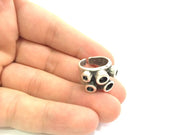 Adjustable Ring Blank, (3,4,5mm hole ) Antique Silver Plated Brass G6030