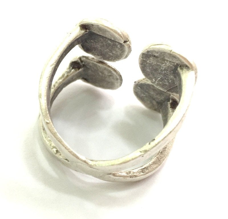 Adjustable Ring Blank, ( 10mm blank ) Antique Silver Plated Brass G9193