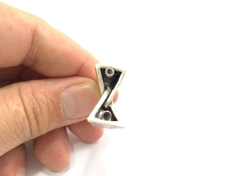 Adjustable Ring Blank, ( 3mm blank ) Antique Silver Plated Brass G6033