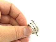 Adjustable Ring Blank, ( 1mm blank ) Antique Silver Plated Brass G6034