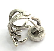 Adjustable Ring Blank, (12mm blank ) Antique Silver Plated Brass G9840