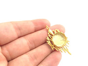 Gold Plated Brass Pendant Setting Mountings Blanks  (16mm blank )  Gold Plated Brass G6044