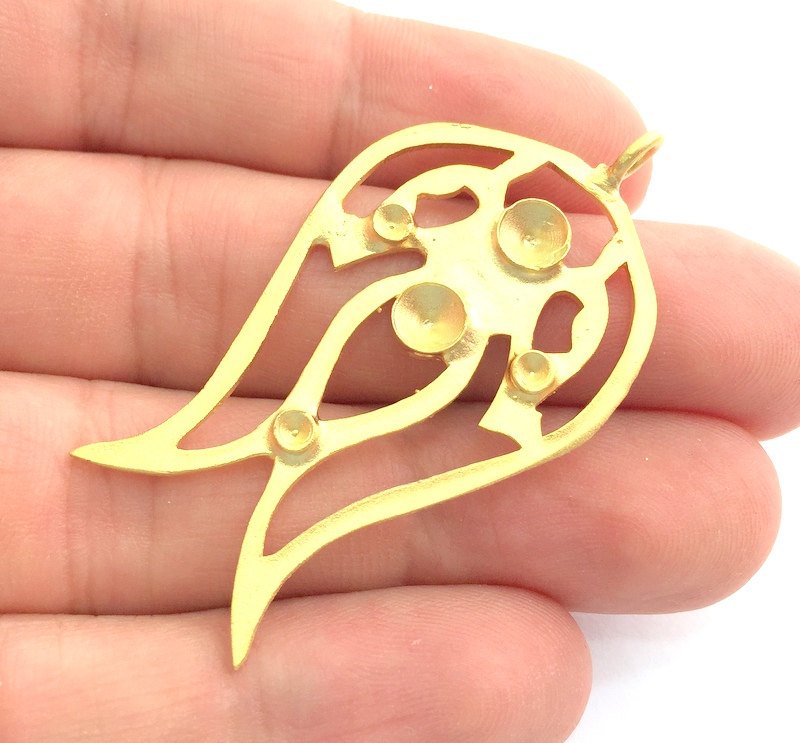 Gold Plated Brass Tulip Pendant Setting Mountings Blanks  (5mm and 2mm blank )  Gold Plated Brass G6046