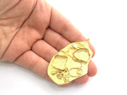 Gold Plated Brass Hammered  Pendant Setting Mountings Blanks  ( 18x13mm drop and 12mm square blank )  Gold Plated Brass G6047