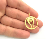 Gold Plated Brass Pendant Setting Mountings Blanks  ( 5mm and 3mm blank )   G6057