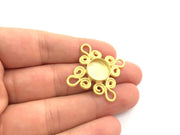 Gold Plated Brass Pendant Setting Mountings Blanks  ( 12mm blank )   G6058