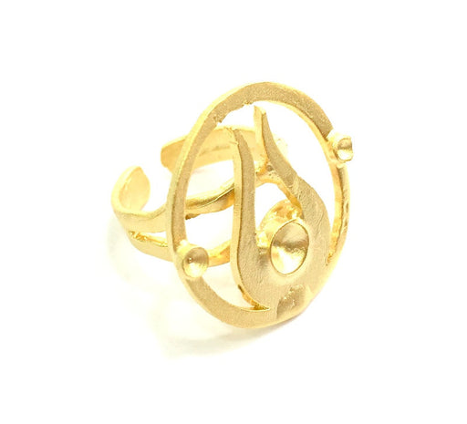 Adjustable Ring Blank, (5mm and 3mm blank )  Gold Plated Brass G6050