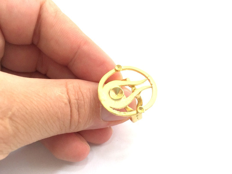Adjustable Ring Blank, (5mm and 3mm blank )  Gold Plated Brass G6050