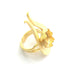 Adjustable Hammered Ring Blank, (12mm blank )  Gold Plated Brass G6064