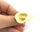Adjustable Hammered Ring Blank, (18x13mm drop blank )  Gold Plated Brass G6065