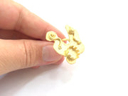 Adjustable Hammered Ring Blank, (10mm blank )  Gold Plated Brass G6071