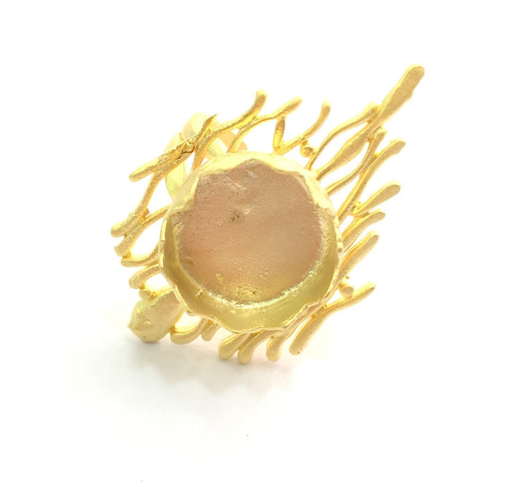 Adjustable Ring Blank, (15mm blank )  Gold Plated Brass G6072