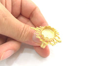 Adjustable Ring Blank, (15mm blank )  Gold Plated Brass G6072