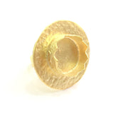 Adjustable Hammered Ring Blank, (15mm blank )  Gold Plated Brass G6074