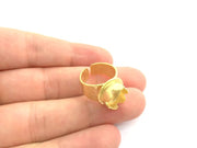 Adjustable Hammered Ring Blank, (10mm blank )  Gold Plated Brass G6076