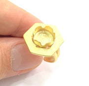 Adjustable Hammered Ring Blank, (10mm blank )  Gold Plated Brass G6078