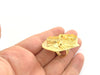 Adjustable Hammered Ring Blank, ( 18x13mm drop 12mm blank )  Gold Plated Brass G6083